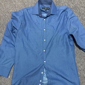 Society Of Threads Blue Dress Shirt